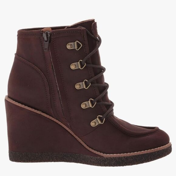 ZODIAC Women's Indy Ankle Boot SZ 7.5 Brown Wedge Lace Up NEW IN BOX - Picture 2 of 8